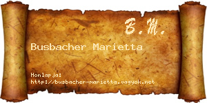 Busbacher Marietta névjegykártya